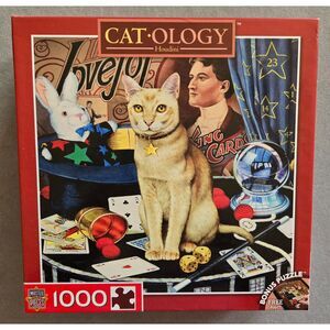 MasterPieces Catology Houdini 1000 pc Geoffrey Tristram Complete Puzzle Magician